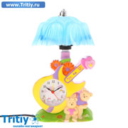 Часы-светильник с будильником Мишки с сердечком