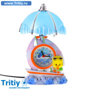 Часы-светильник с будильником Утенок на лодочке на волнах
